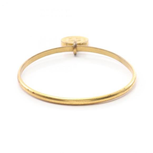 CHANEL Authentic Gold Logo Bracelet
